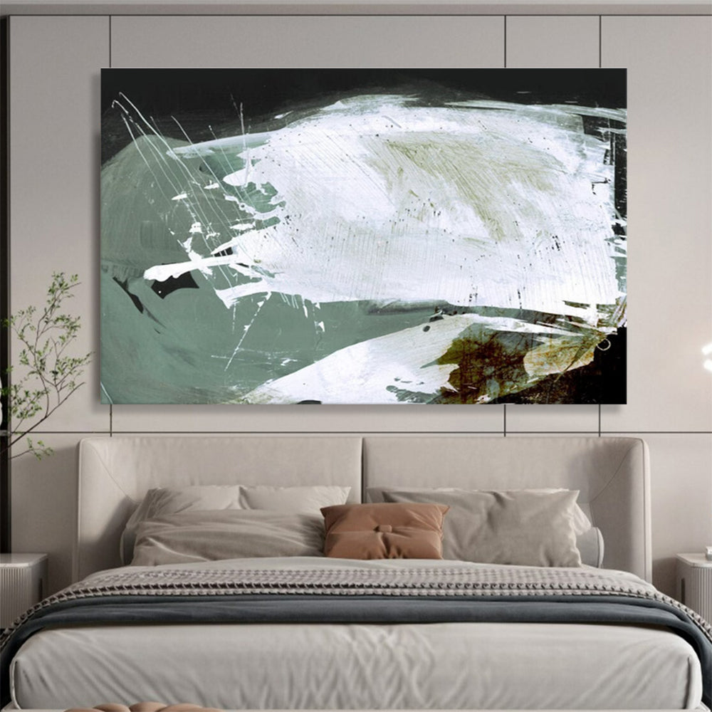 Bold White - Grey Abstract Painting for Contemporary Galleries YHT133
