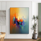 Bright Color Blocks Abstract Painting with Lively Creativity WINK186