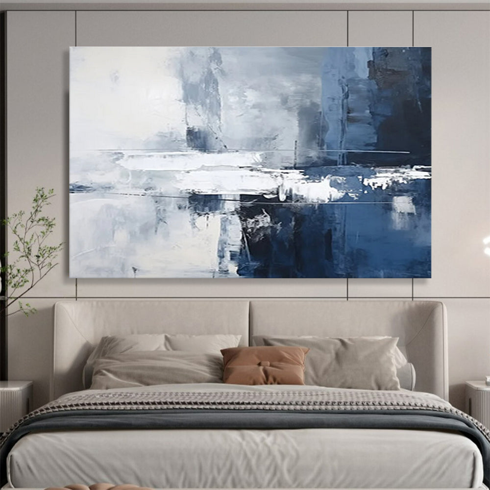 Blue - Grey Abstract Painting for Modern Offices YHT102