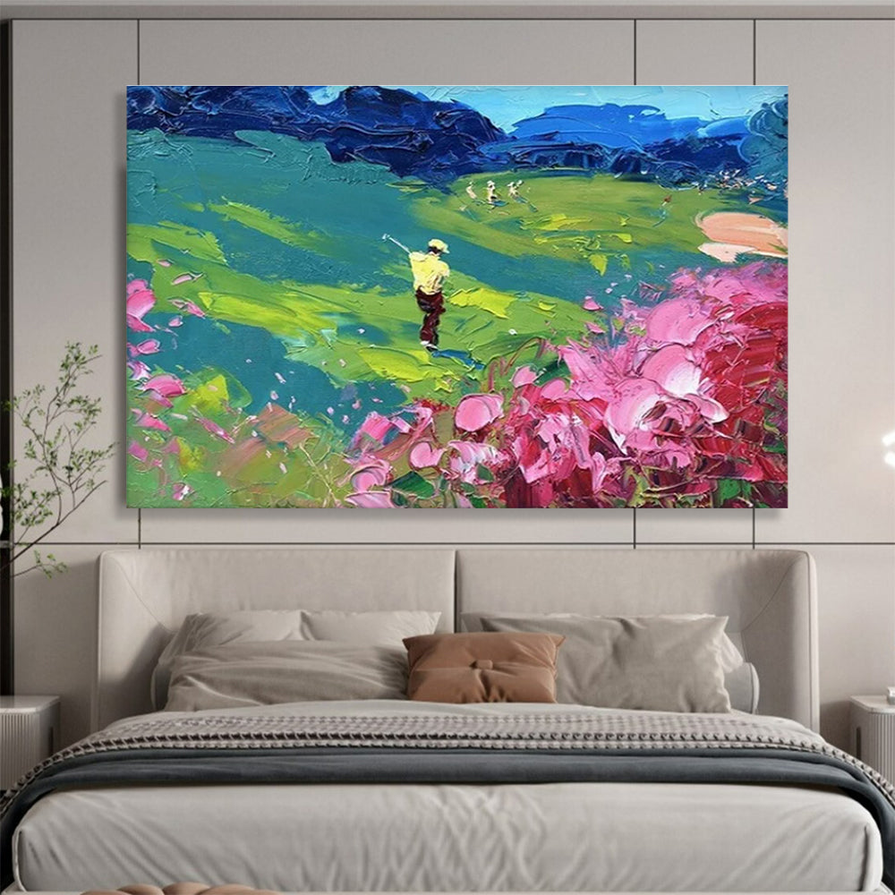 Golfer Abstract Painting for Golf Club House Lounges YHT446