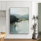 Misty Landscape Abstract Painting for Serene Home Offices GAB1280