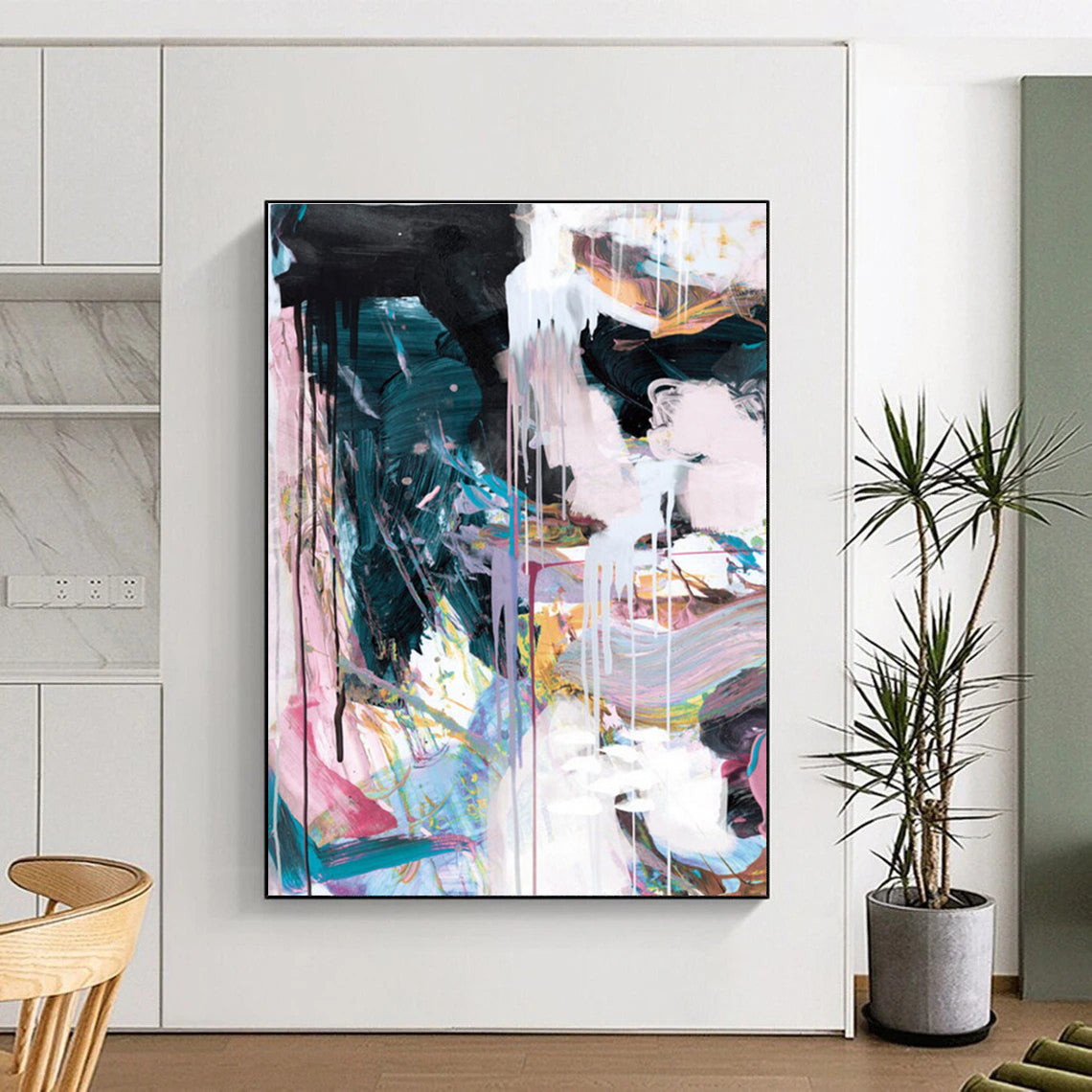 Colorful Dripping Abstract Painting for Creative Art Studios HENG191