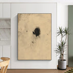 Small Black Spots on Beige Abstract Painting with Subtle Intrigue WINK018