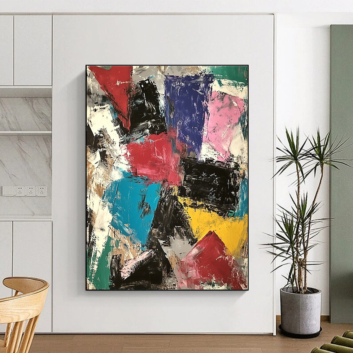 Colorful Block Abstract 3 Painting with Dynamic Energy WINK749