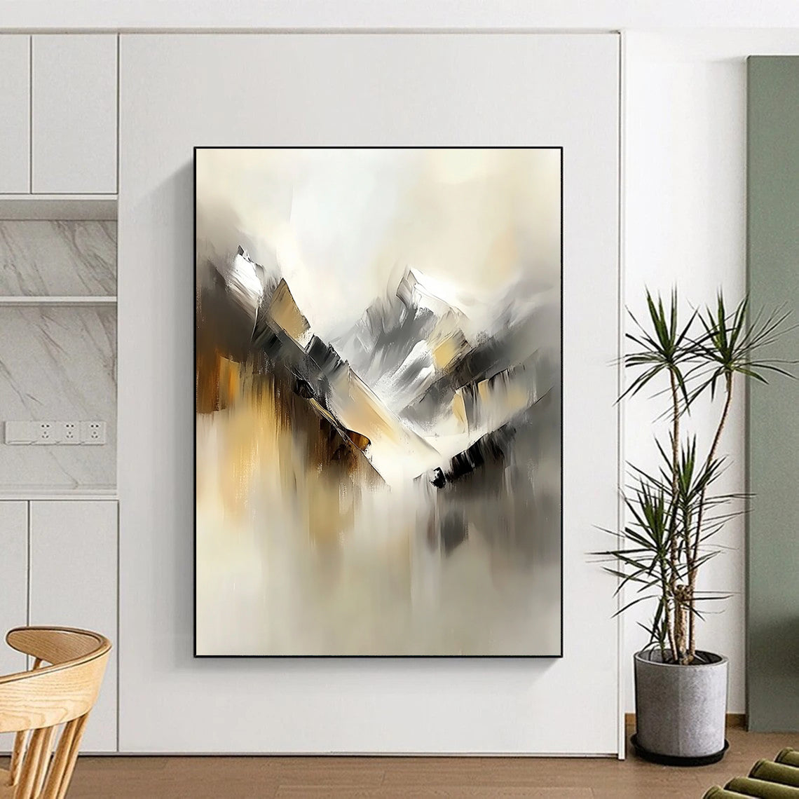 Abstract Mountain Range Painting for Modern Ski Lodge Interiors GAB1162
