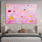 Delicate Pink Abstract Whimsical Charm Dots Painting ABS127
