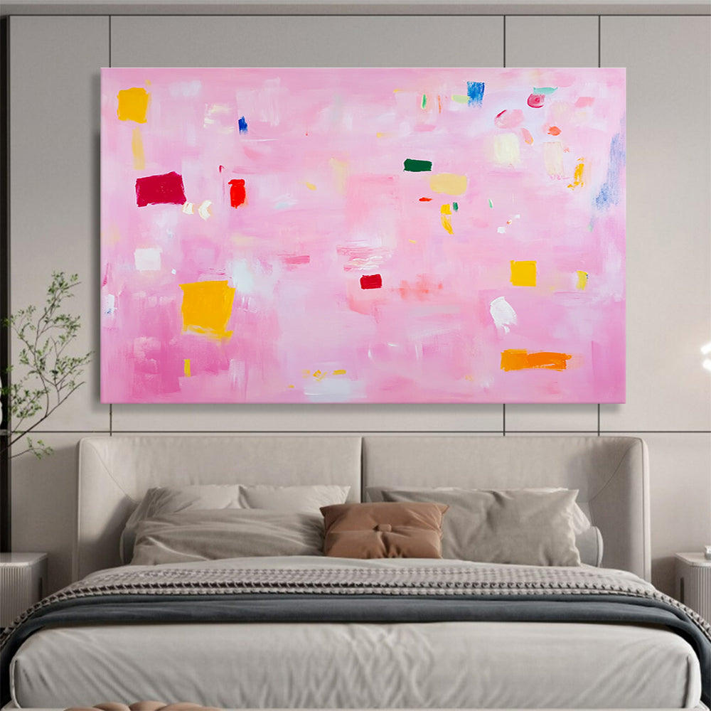 Delicate Pink Abstract Whimsical Charm Dots Painting ABS127