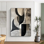 Black and Gray Geometric Abstract Painting for Industrial - Style Offices GAB0922