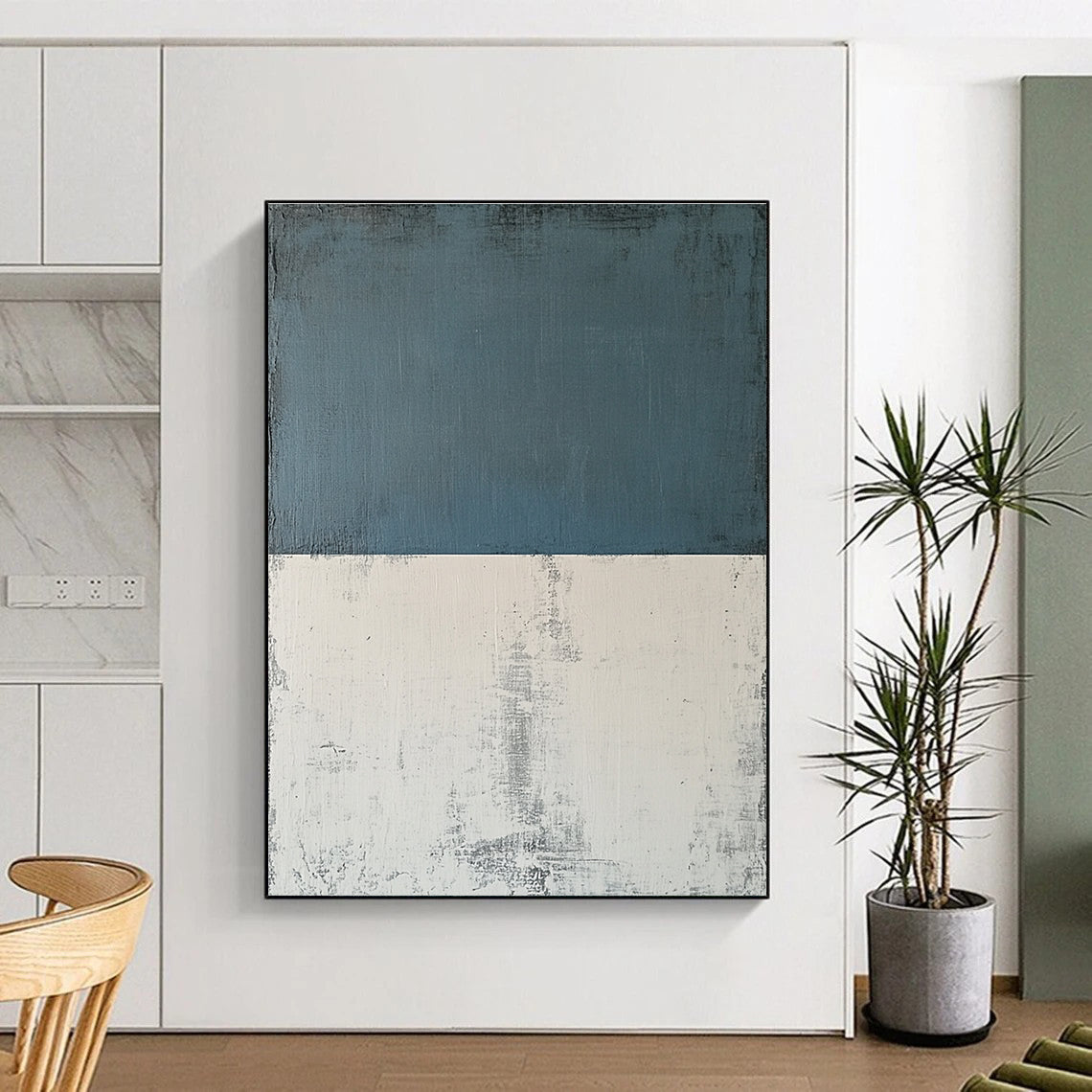 Textured Two - Tone Abstract Painting with Tactile Sophistication WINK177