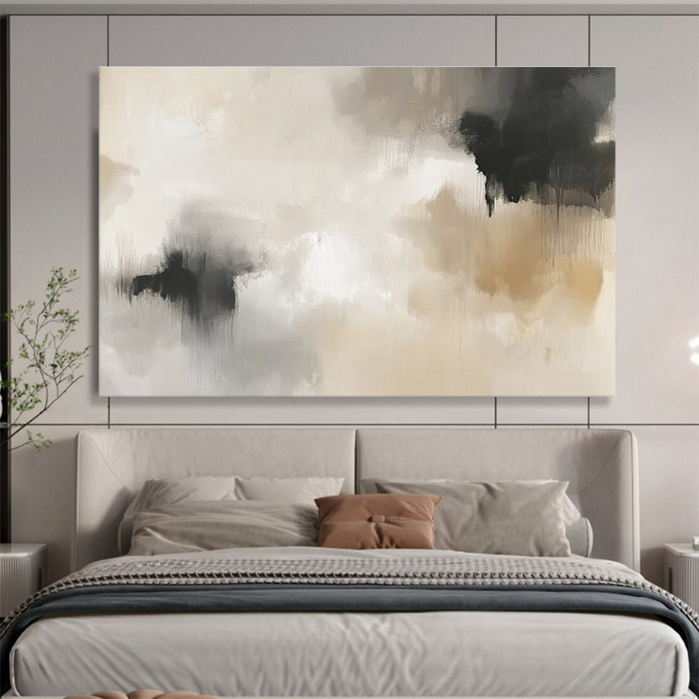 Beige and Gray Abstract with Soft Brushstrokes Abstract Painting ABS379