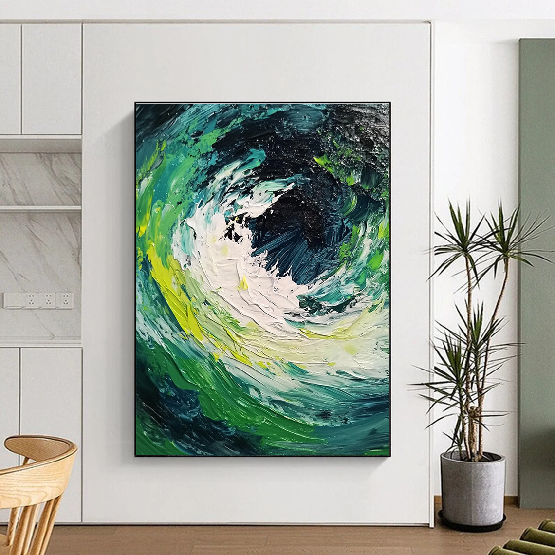 Colorful Swirling Vortex Abstract Painting of Dynamic Energy GAB0090