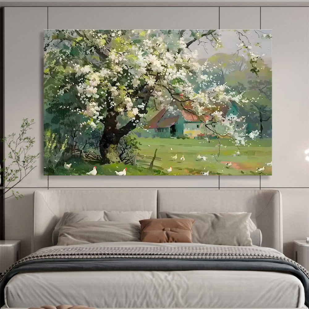 Spring Farmhouse Abstract Painting for Rustic Kitchen Decor YHT215