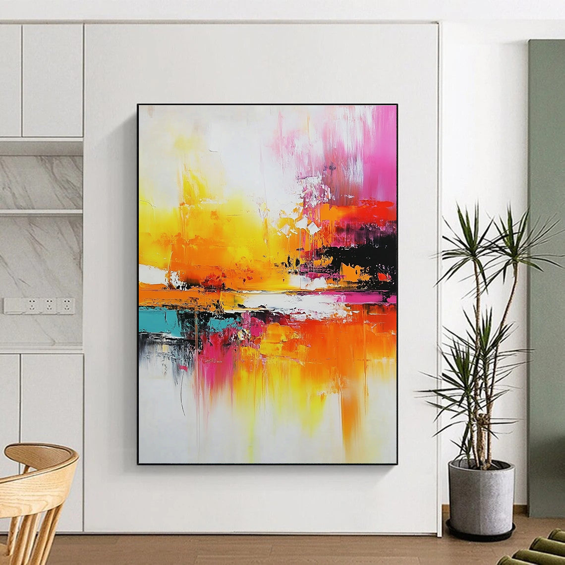 Vibrant Color Splash Abstract Painting for Lively Spaces GAB0681