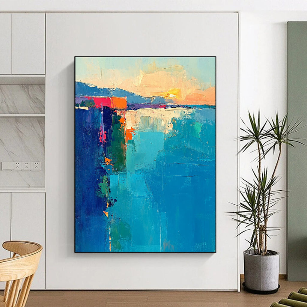 Colorful Coastal Abstract Painting with Vibrant Seascapes WINK400