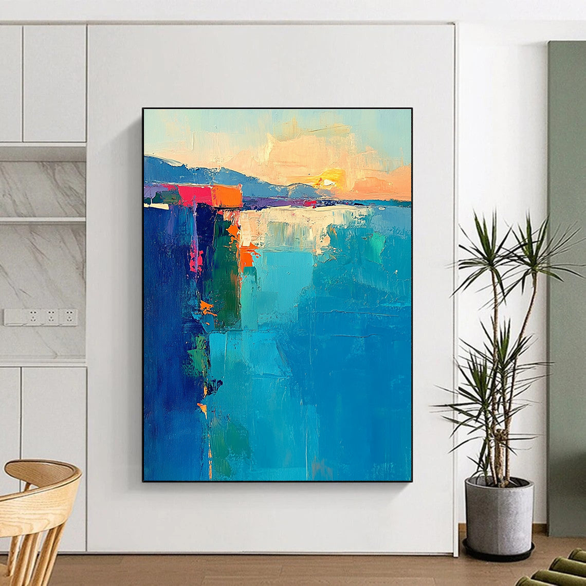 Colorful Coastal Abstract Painting with Vibrant Seascapes WINK400