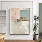 Collage - Style Flower Abstract Painting for Eclectic Home Offices GAB1306