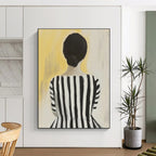Back View of Striped Woman - Stylized Figurative Abstract Art GAB0418