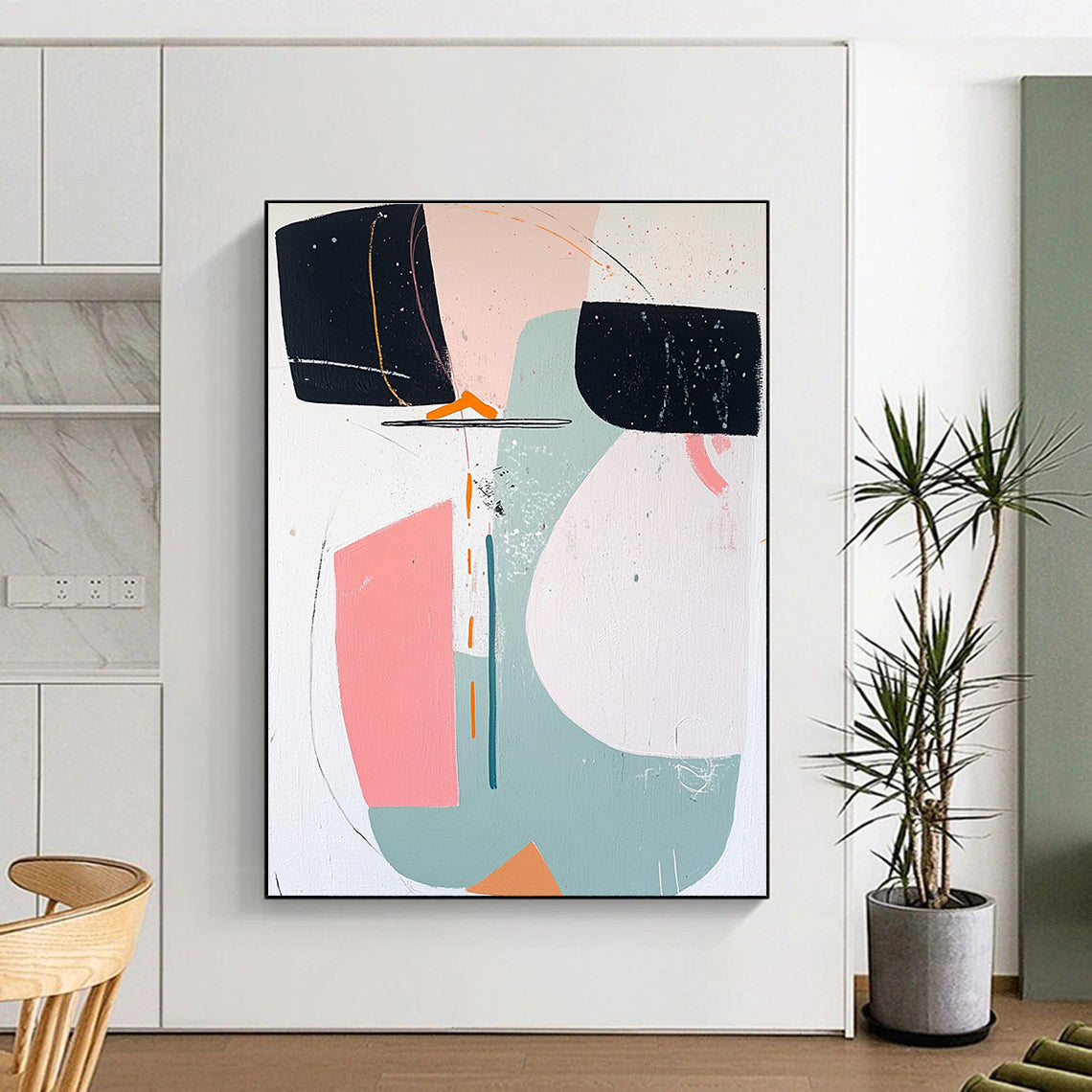 Pastel Geometric Abstract Painting for Charming Boutiques GAB1089