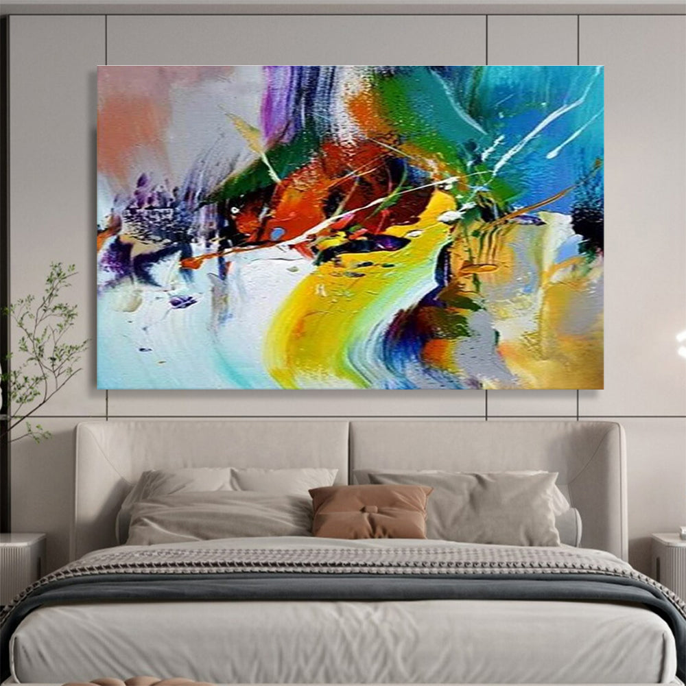 Colorful Splash Abstract Painting for Creative Studio Workspaces YHT280
