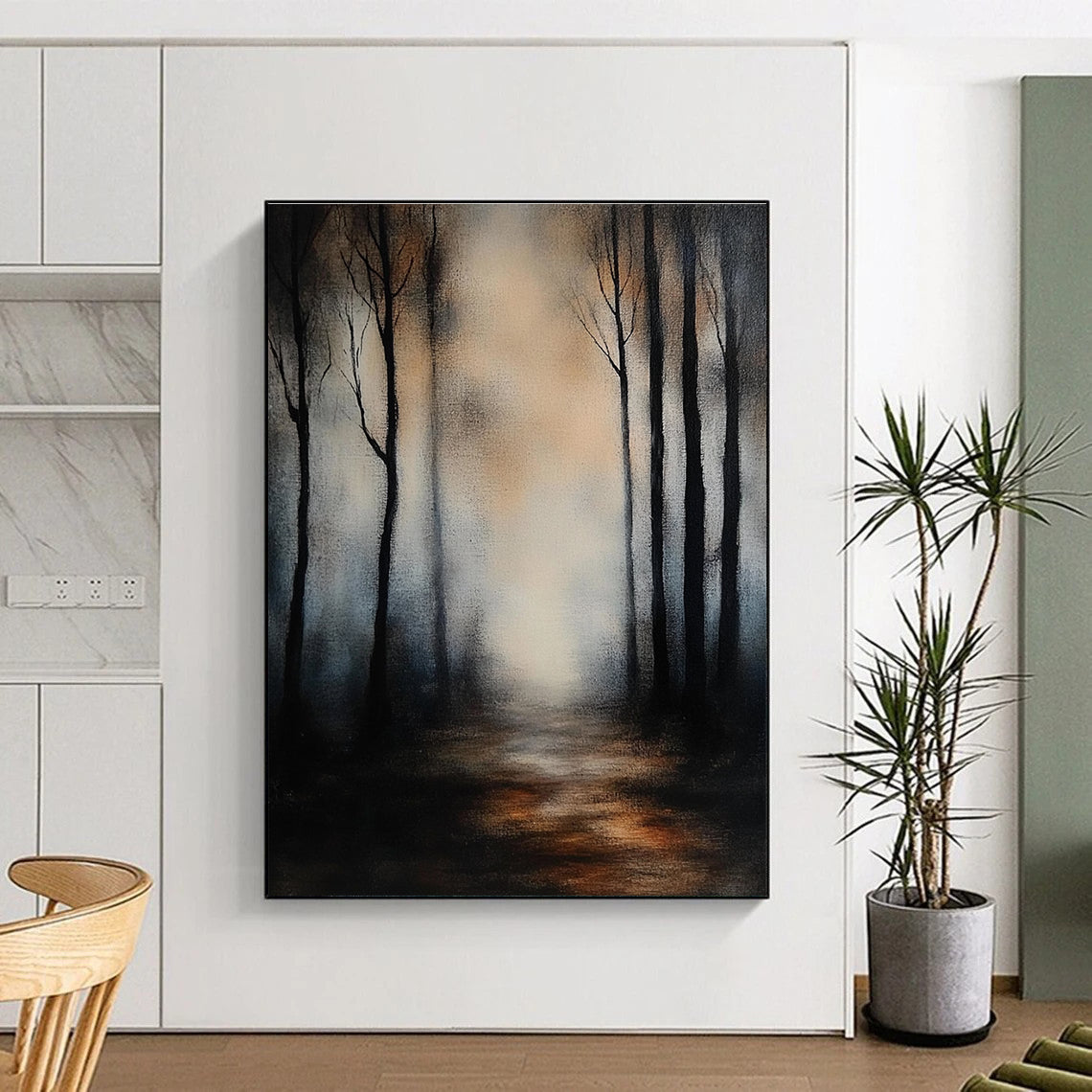 Misty Forest Path - Mysterious Landscape Abstract Art GAB0501