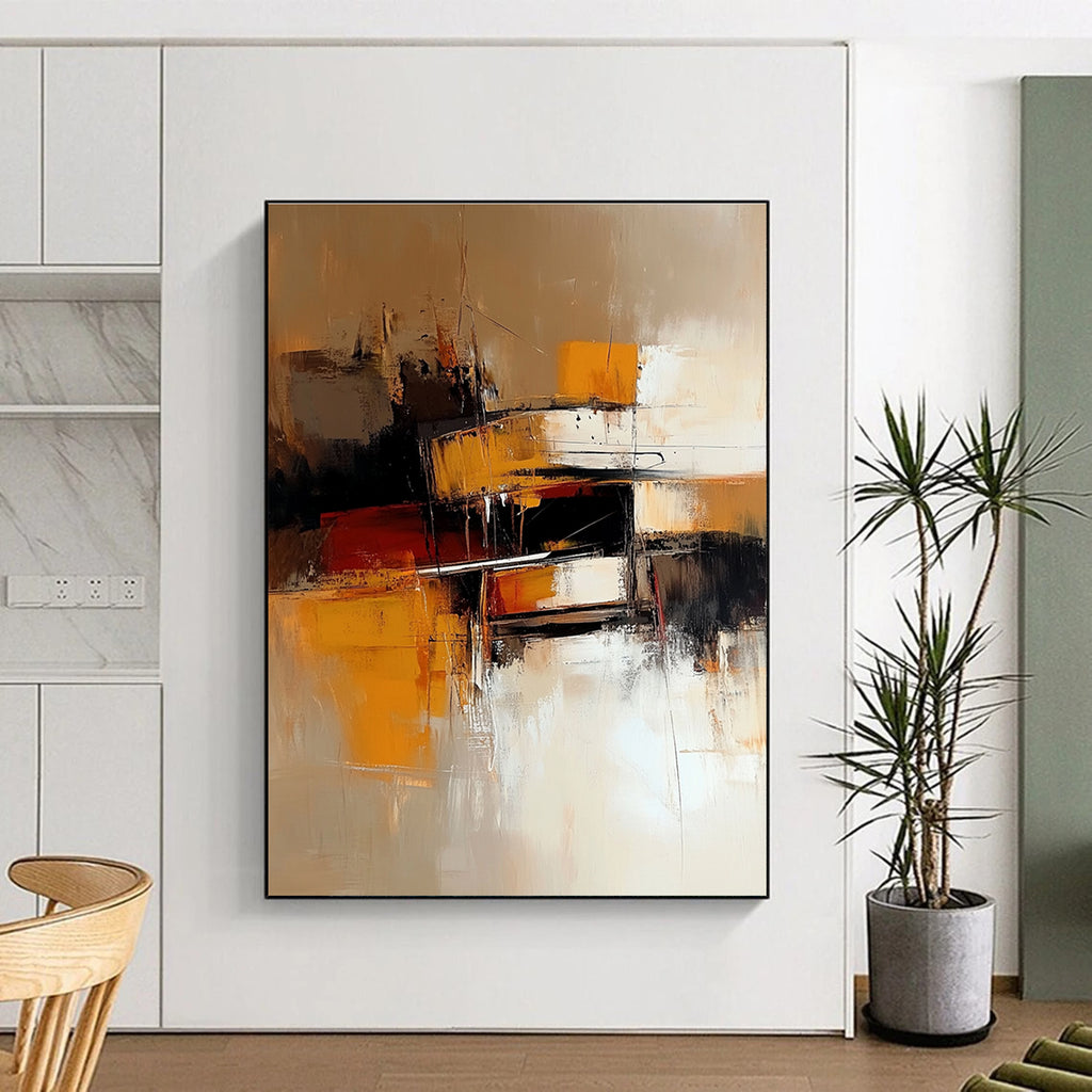 Warm Toned Abstract Painting with Cozy Energy WINK578