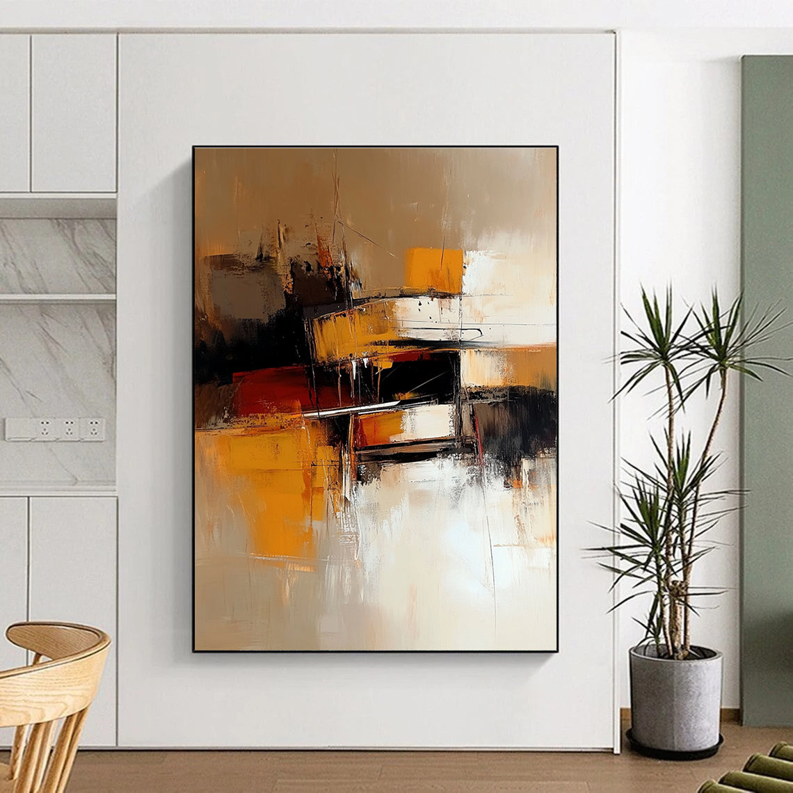 Warm Toned Abstract Painting with Cozy Energy WINK578