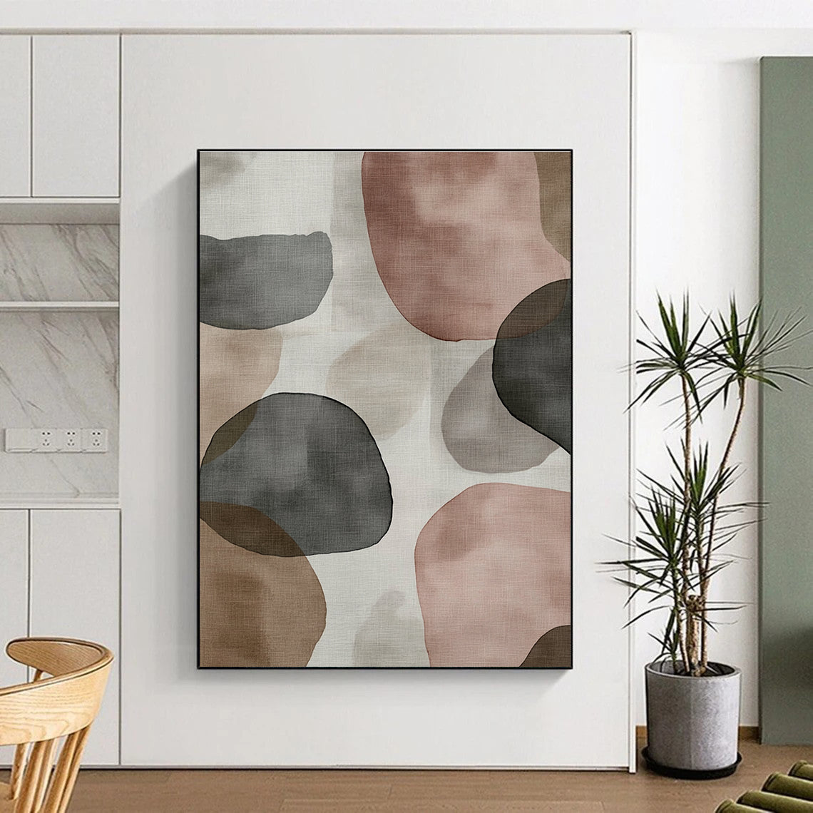 Earth Toned Abstract Shapes Painting with Organic Charm WINK724