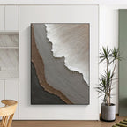Subtle Neutral Textured Layers Abstract Painting for Calm Interiors HENG269