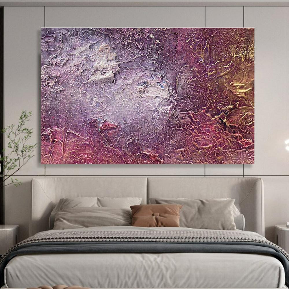 Textured Purple Abstract Painting for Luxury Wine Bars YHT361