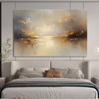 Golden Lake Abstract Painting with Subtle Tones ABS270