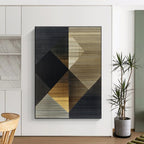 Geometric Textured Weave Abstract Painting with Tactile Patterns WINK263