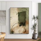 Earth - Toned Abstract Composition Painting for Rustic - Style Dining Rooms HENG499