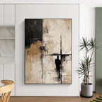Silhouette - Themed Neutral - Tones Abstract Painting for Thoughtful Study Rooms GAB0910