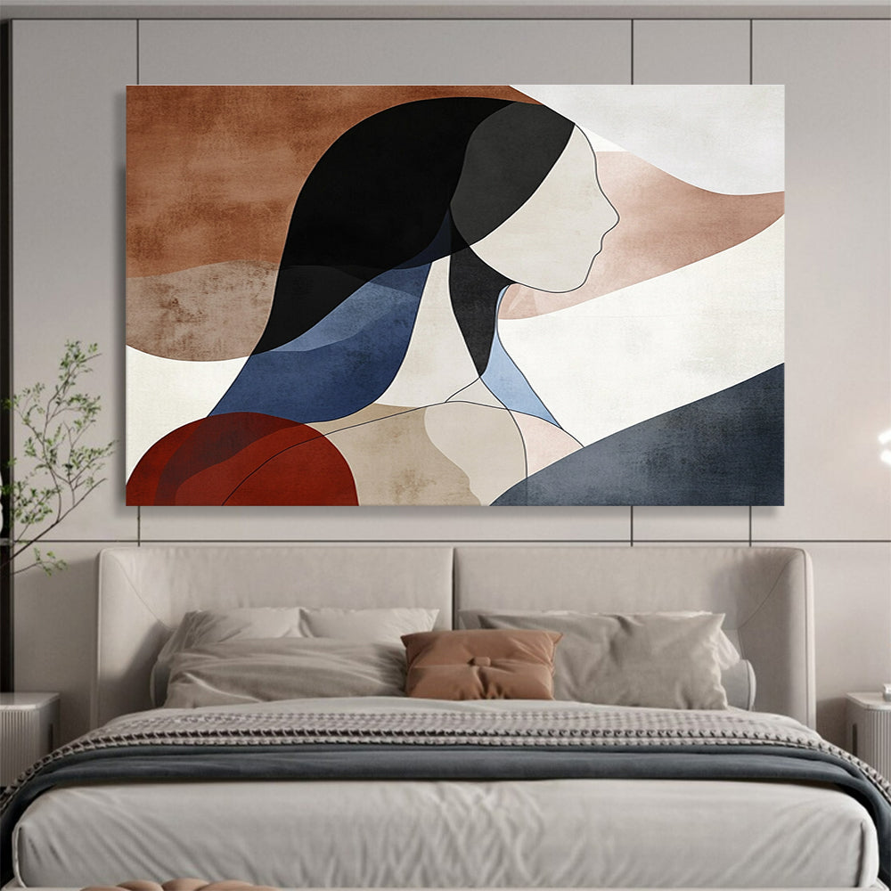 Abstract Female Silhouette Painting with Modern, Minimalist Beauty ABS457