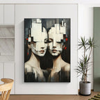Cubist Faces Modern Abstract Painting for Contemporary Art Lovers GAB1494