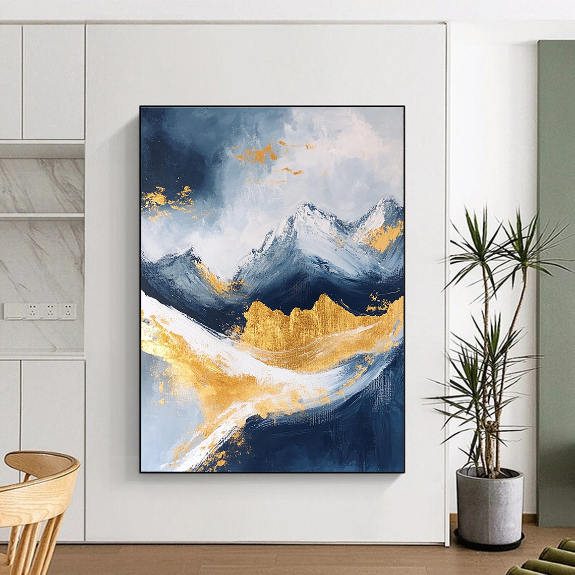 Golden Mountain Abstract - Majestic Landscape Abstract Painting GAB0440
