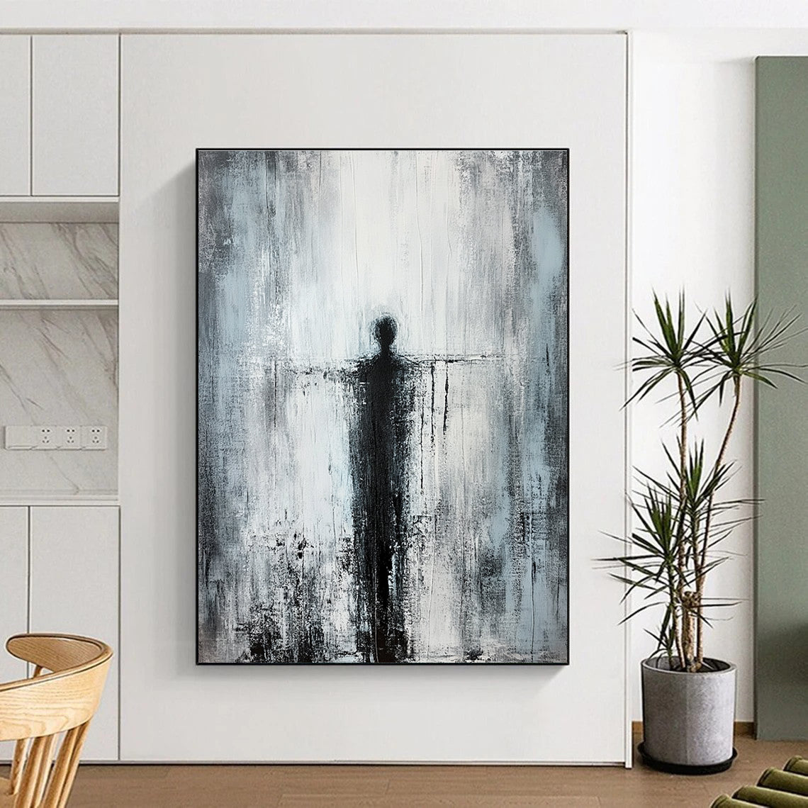 Dark Shadowy Figure - Expressive Abstract Human Art GAB0509