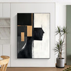 Geometric Face - Inspired Abstract Painting for Modern Art Galleries GAB0884