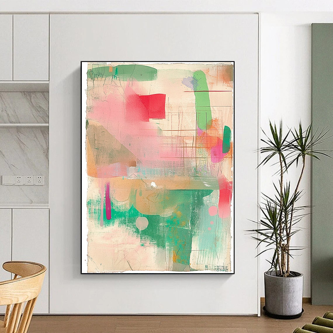 Pastel Color Fusion Softly Blended Abstract Painting GAB0245