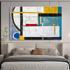 Geometric Color Block Abstract Painting with Structured Vibrant Shapes ABS549