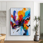 Vibrant Abstract Flower Painting for Bohemian - Styled Living Rooms GAB1141