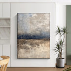 Textured Neutral Stripes - Subtle Abstract Landscape Art GAB0446