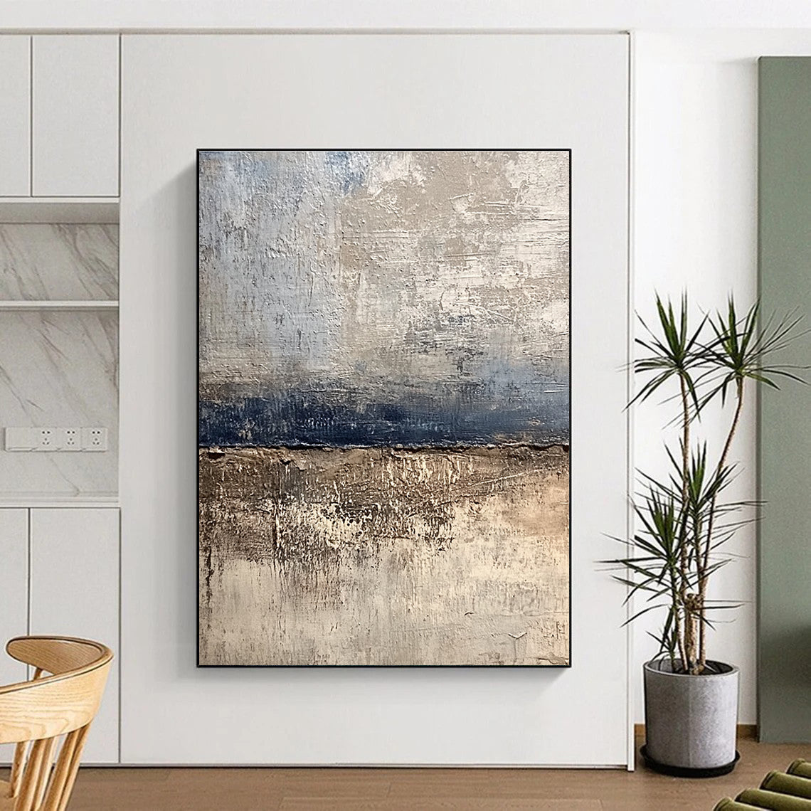 Textured Neutral Stripes - Subtle Abstract Landscape Art GAB0446
