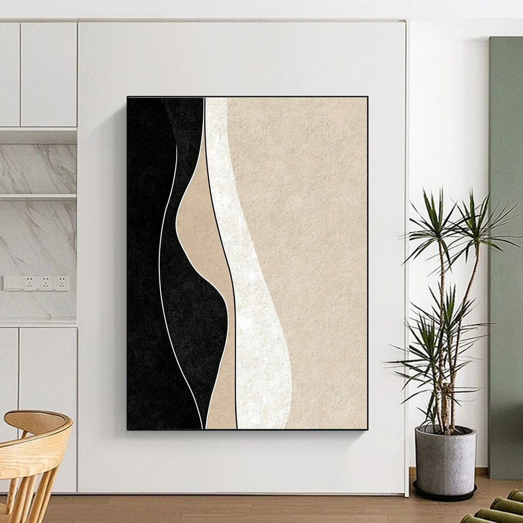 Curved Neutral Shapes Abstract Painting with Elegant Simplicity WINK098