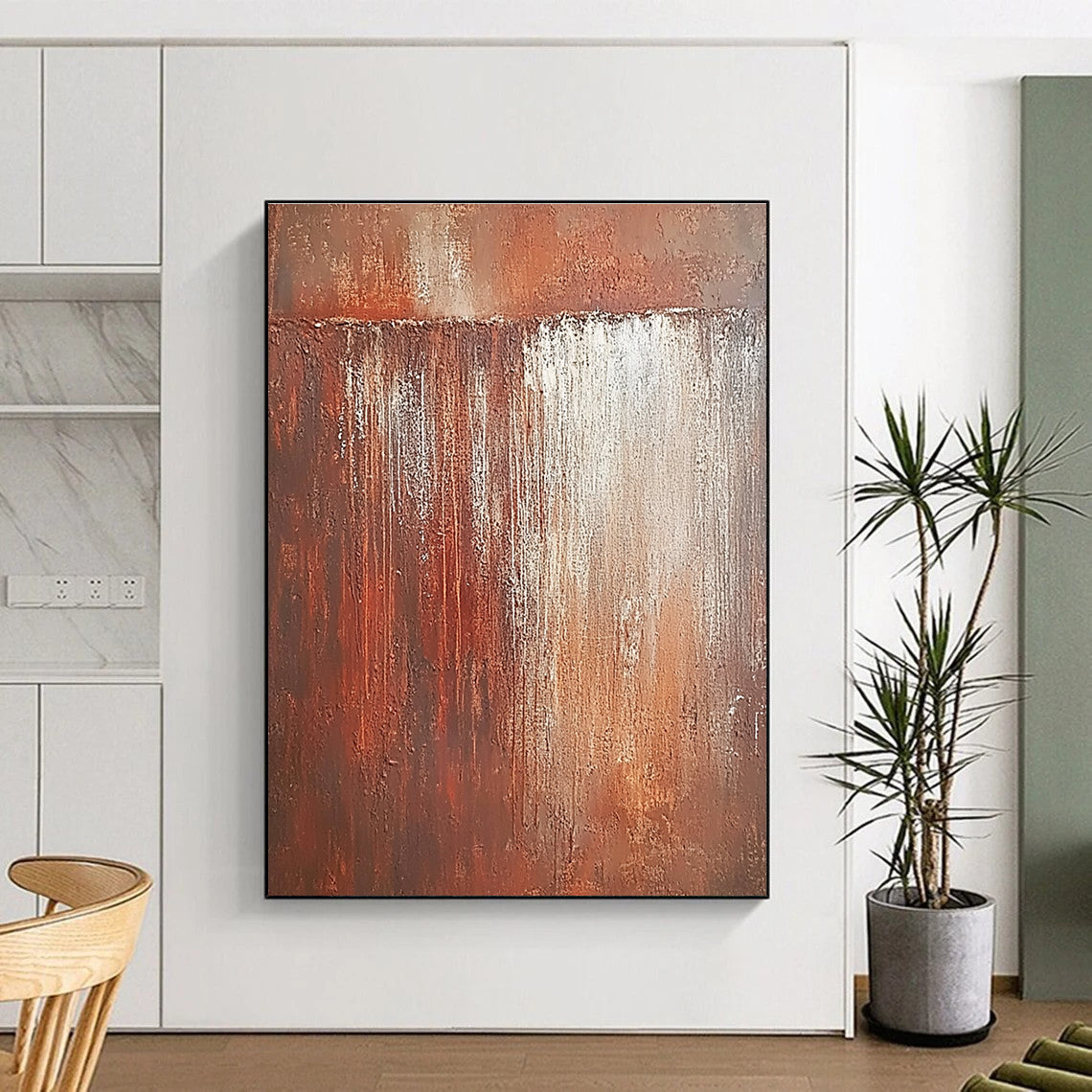 Rust - Colored Textured Abstract Painting with Industrial Charm WINK137