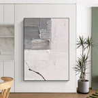 Gray and White Textured Fragmented Art Abstract Painting for Industrial - Chic Lofts HENG361