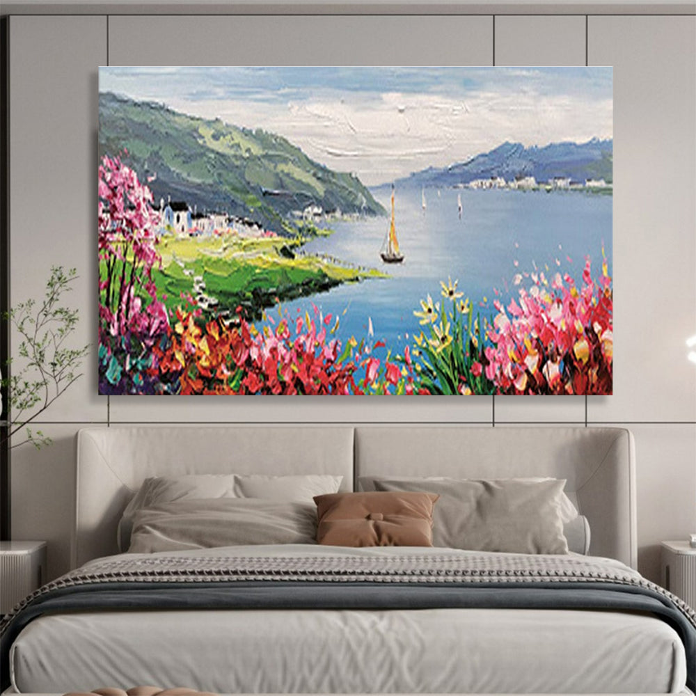 Lakeside Village Abstract Painting for Scenic - Themed Hotels YHT209