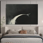 Minimalist Whale Tail with Dramatic Contrast Abstract Painting ABS345