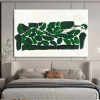 Whimsical Green Leaf Sofa Art Merging Daily Life and Creativity, Adding Playful Flair Abstract Painting ABS142