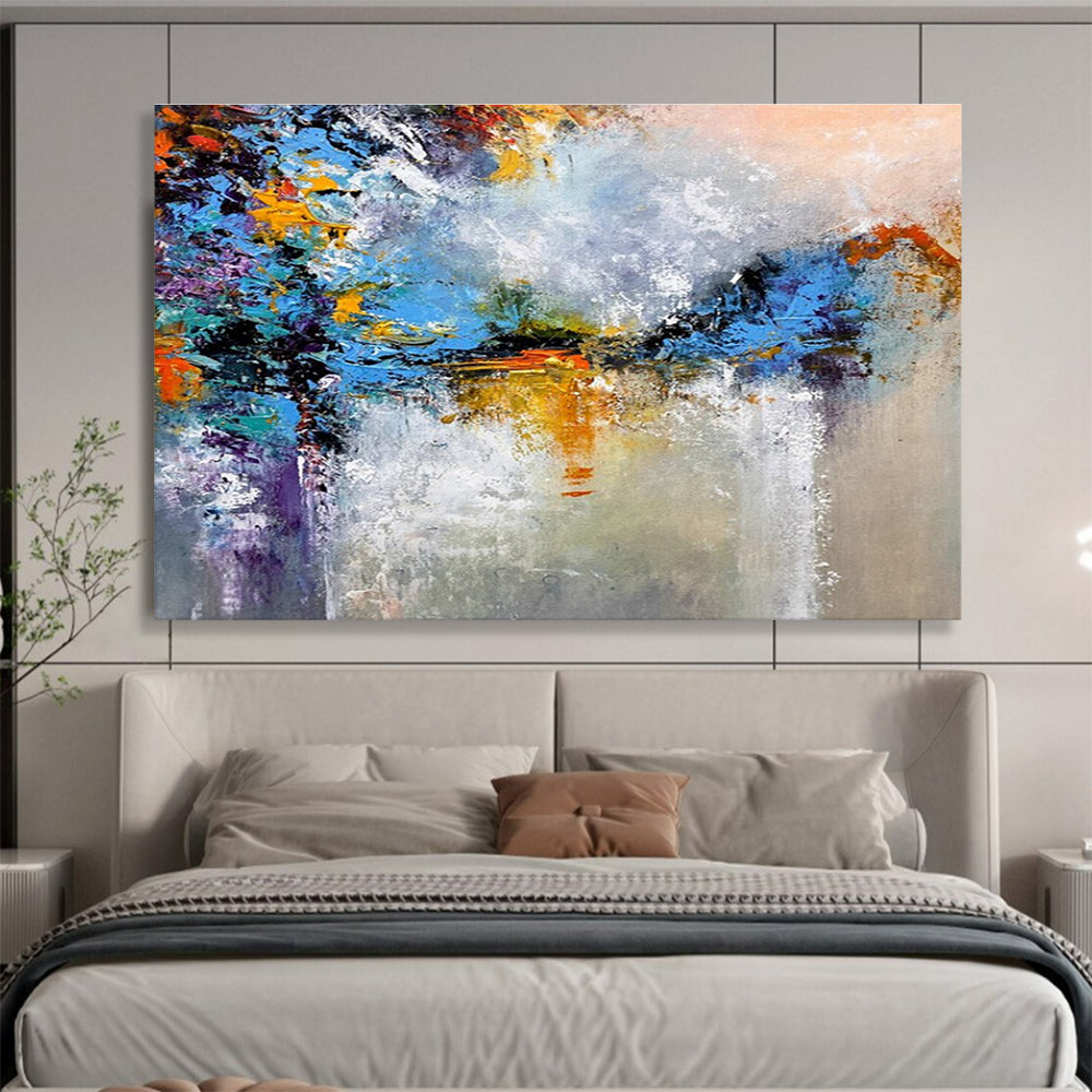 Colorful Abstract Reflection Painting for Lakeside Vacation Homes YHT376